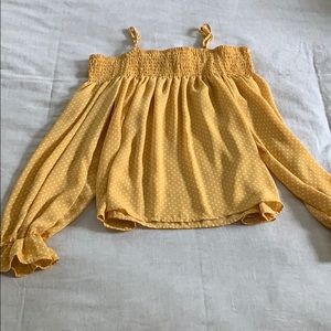 Yellow off the shoulder blouse